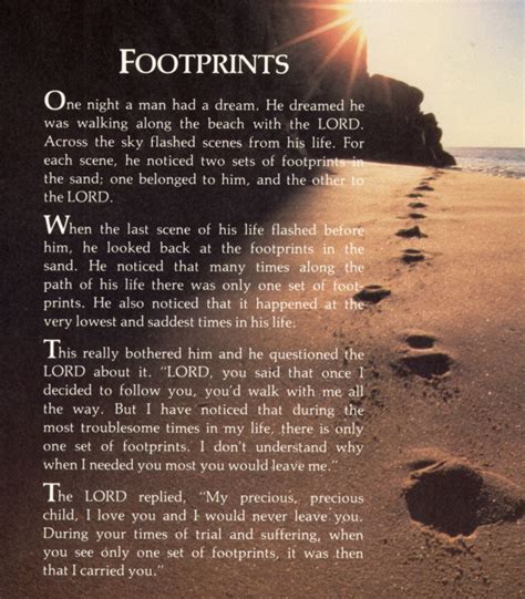 Footprints | Footprints in the sand poem, Footprints poem, Footprint