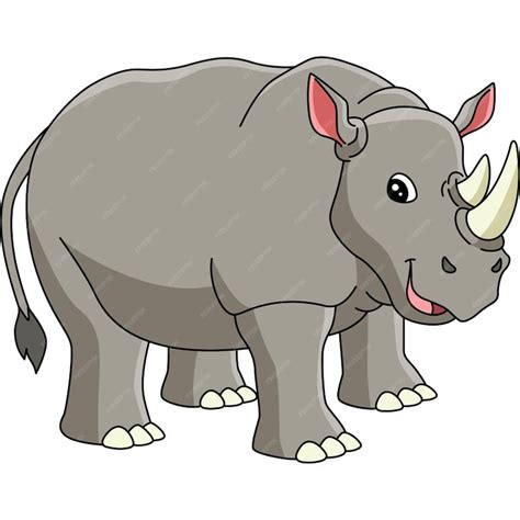 Nashorn Cartoon farbige Clipart Illustration | Premium Vektor