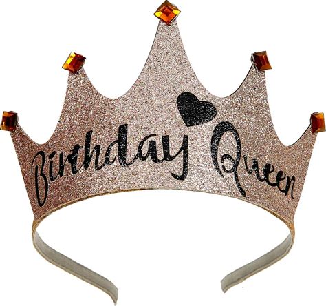 Nuolich Birthday Crown for Women Birthday Queen Headband Girls Rose ...