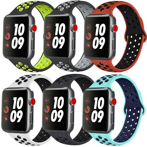 6 Pack Compatible with Apple Watch Band 38mm 40mm 42mm 44mm, Breathable ...