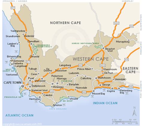 Western Cape Regional Map | South africa travel guide, Africa travel guide, South africa map