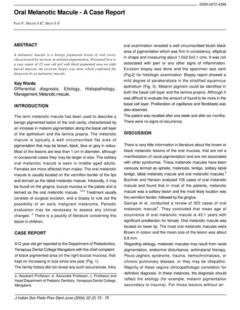 (PDF) Oral melanotic macule--a case report