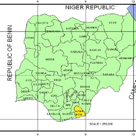 Map of Akwa Ibom State showing study area | Download Scientific Diagram