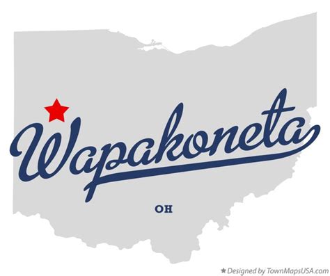 Map of Wapakoneta, OH, Ohio