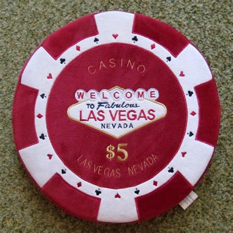 Las Vegas Souvenirs Pillow $5 Chip. | #1930265357