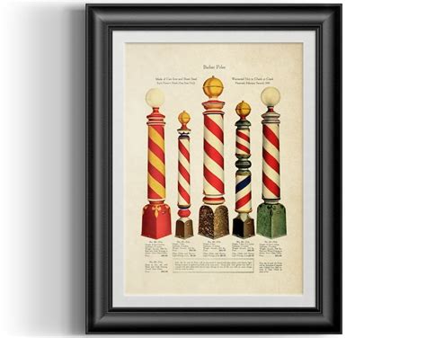 Vintage Barber Poles Reproduction Print From Old 1919 - Etsy