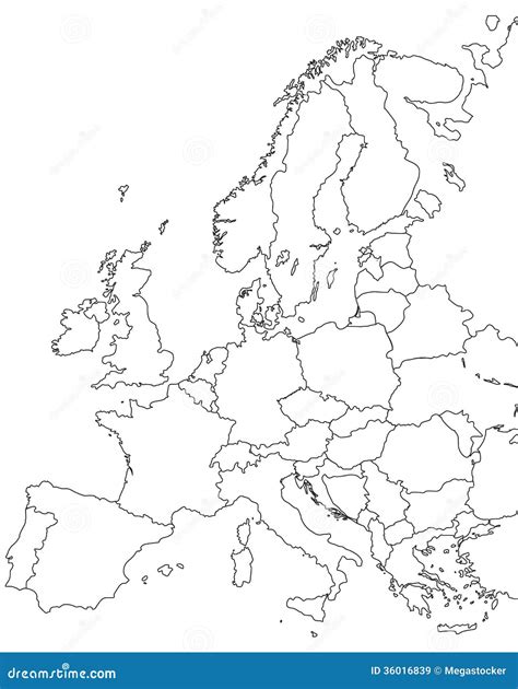 Europe Vector Map Royalty Free Stock Images - Image: 36016839