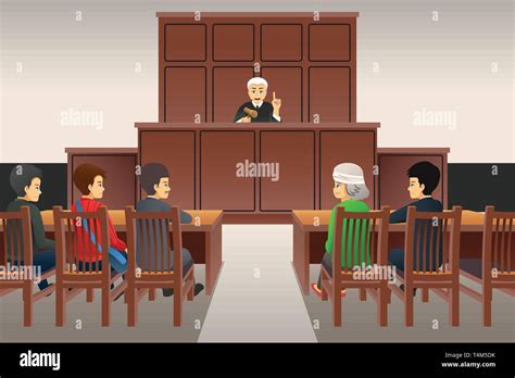 A vector illustration of Courtroom Scene Stock Vector Image & Art - Alamy