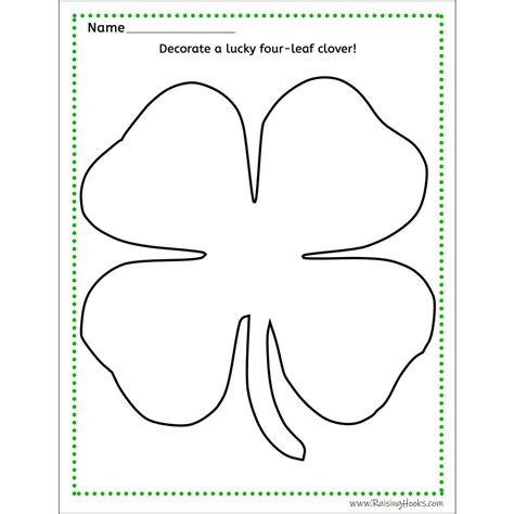 Four-Leaf Clover Worksheet - Raising Hooks