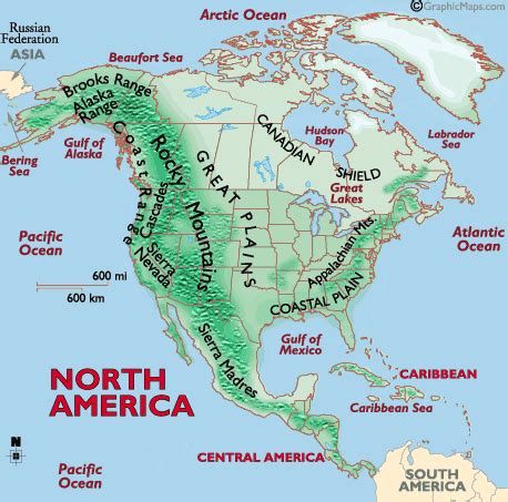 Physical Regions Of North America Map - United States Map