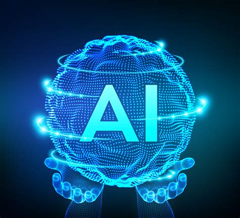 AI Artificial Intelligence Logo in hands. Artificial Intelligence and ...