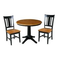 36" Round Pedestal Dining Table with 2 Copenhagen Chairs - Walmart.com