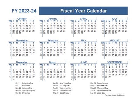 2023-2024 Fiscal Planner US - Free Printable Templates