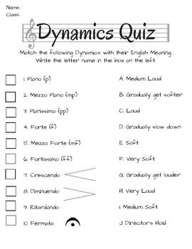 Music Dynamics Quiz by MsParisotChoir | Teachers Pay Teachers