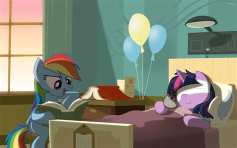 Rainbow Dash reading to Twilight Sparkle in the hospital wallpaper - Cartoon wallpapers - #27982