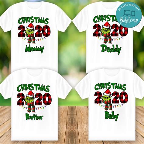 The Grinch Family Matching Christmas Shirt PNG File Templates | Bobotemp