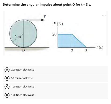 Solved Determine the angular impulse about point o for t = 3 | Chegg.com