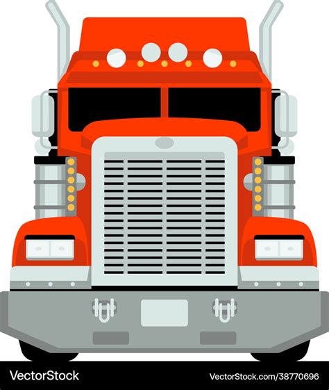 Semi truck front view Royalty Free Vector Image