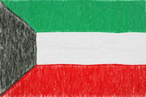 Premium Photo | Kuwait painted flag. patriotic drawing on paper ...