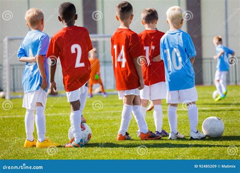 Kids Junior Football Training Session. Soccer Training for Kids Editorial Stock Image - Image of ...