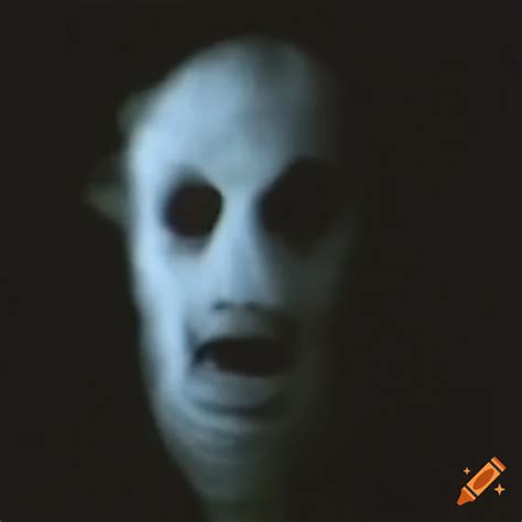 Creepy face in the dark on a vhs tape