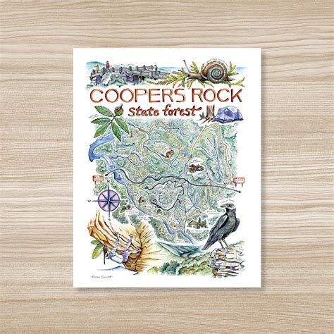 Coopers Rock State Forest - Watercolor Illustrated Map – Rosalie ...