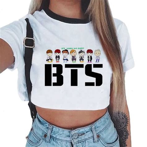 New Kpop Bangtan Boys BTS Fashion Harajuku Korean Printed T Shirt Women Girls Sexy Tee Tops ...