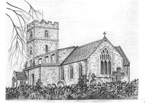 Pencil Sketch of Church | Pencil Sketch Portraits