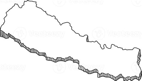 Hand Drawn of Nepal 3D Map 12872697 PNG