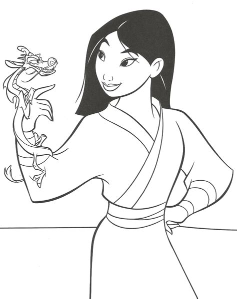 Free Mulan coloring page to color - Mulan Coloring Pages for Kids