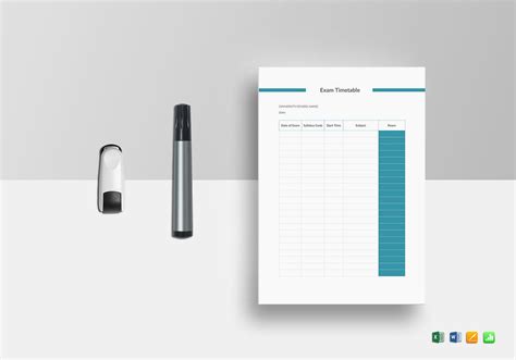 Exam Timetable Template in Word, Excel, Apple Pages, Numbers