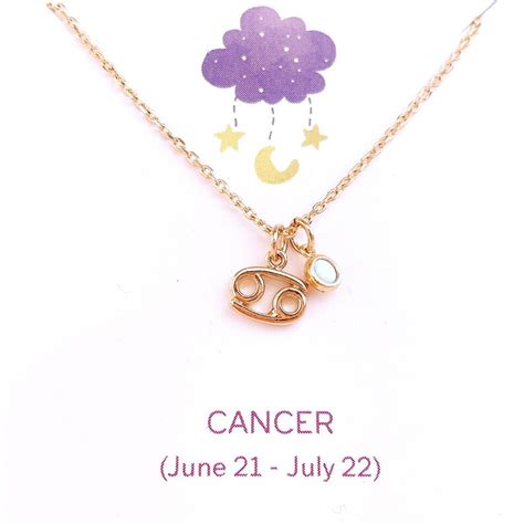 Cancer Necklace Birthstone Necklace Astrology Sign Gold - Etsy