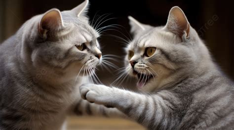 Two Cats Fighting With Their Fists Background, Cat Funny Pictures With ...