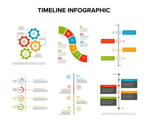 Timeline infographics design set with flat style , work flow or process ...