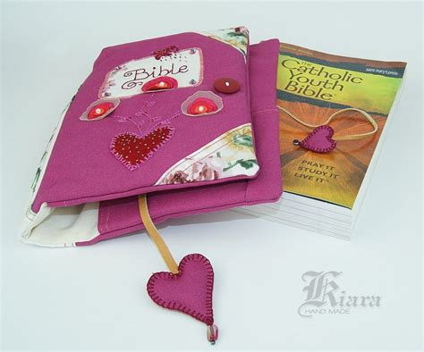 Bible Cover Romantic Flowers Aplique Embroidered Hearts - Etsy