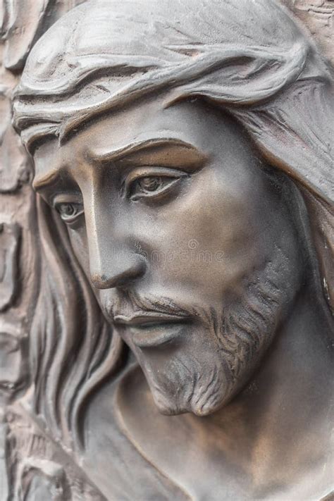 Bronze Statue of the Face of Jesus Stock Image - Image of faith, detail ...