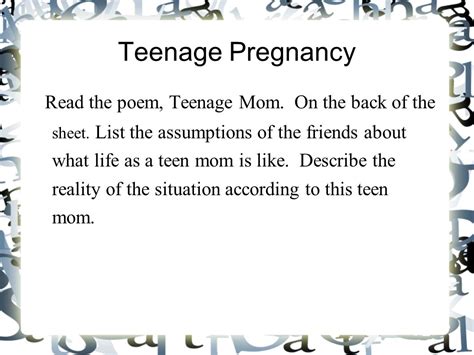 Effects of Teen Pregnancy - ppt video online download