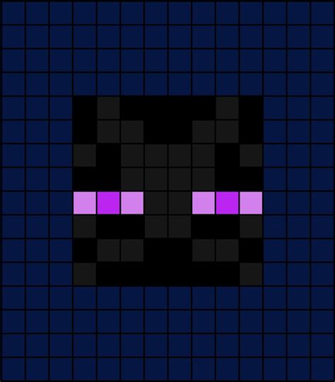 Enderman Face (accurate) Pixel Art | Easy pixel art, Pixel art ...