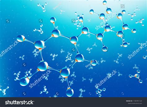 3d Illustration Molecule Compound Hydrogen Carbon Stock Illustration ...