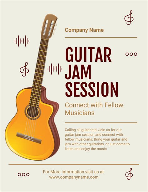 Guitar Jam Session Flyer Template - Venngage