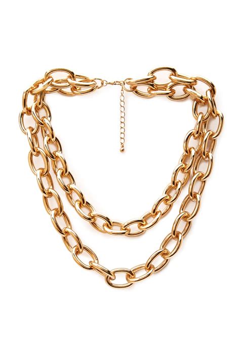 Forever 21 Chunky Layered Chain Necklace in Metallic | Lyst