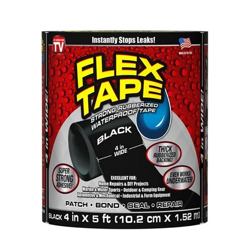 Flex Tape® Black 4 IN x 5 FT Rubberized Waterproof Tape - Walmart.com - Walmart.com