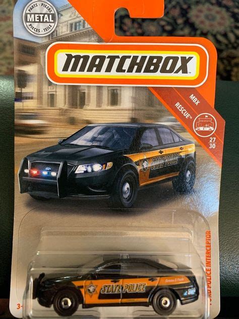 2018 Matchbox #84 Ford Police Interceptor Black Sedan State MBX Rescue | eBay | Toy police cars ...