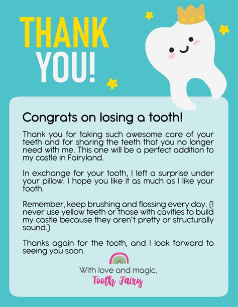 2 Free Printable Tooth Fairy Letters