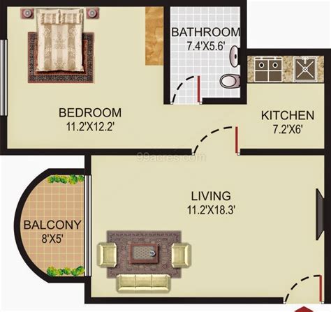 1 BHK (small house) layouts.