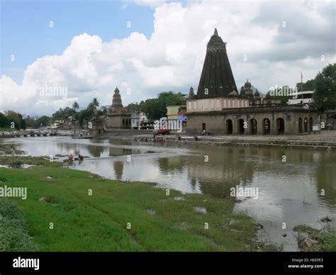 View of Krishna river ghat and temples at wai, satara, Maharashtra, India Stock Photo - Alamy