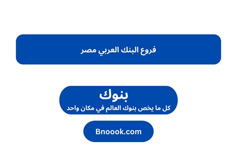 فروع البنك العربي مصر - بنوك