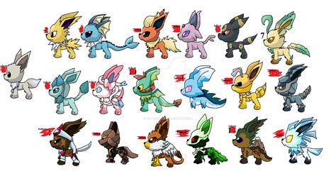 Eevee evolution adopts CLOSED by Kitrei-Sirto on DeviantArt