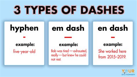 3 Types of Dashes and Correct Usage in Writing | YourDictionary