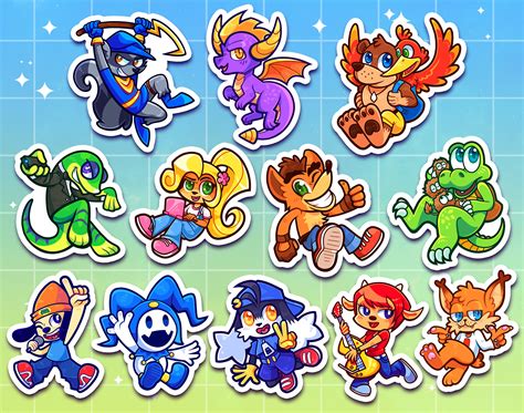 Video Game Mascot Stickers - Etsy